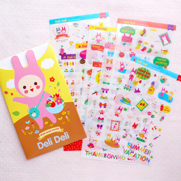 Deli Deli More More Sticker / Journal Deco Stickers / Clear Sticker (8, MiniatureSweet, Kawaii Resin Crafts, Decoden Cabochons Supplies